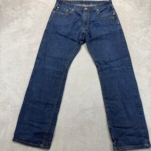 Levi's 514 Jeans Mens 36x34 (36x32) Blue Slim Straight Dark Wash Casual Preppy‎